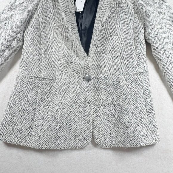 Women's Banana Republic Blazer Tweed One-Button Pockets Size 6 NWT - Picture 2 of 8